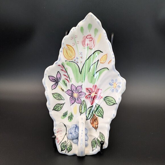 Vintage Blue Ridge Southern Potteries Hand Painted Floral Dish - Picture 1 of 7
